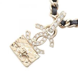 CHANEL Coco Mark Back Motif Choker Accessory, GP (Gold Plated) Leather, Women...